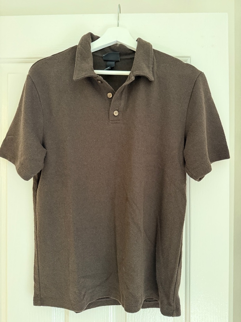 H&M Men's Brown Short-Sleeve Polo